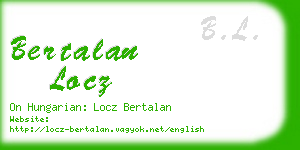 bertalan locz business card